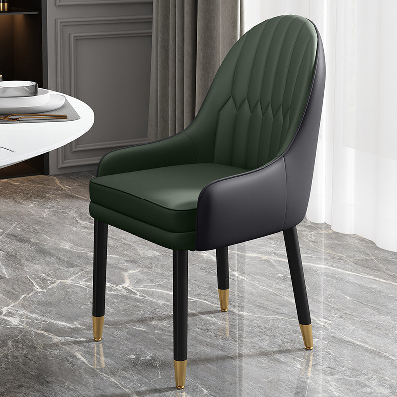 Chaises de salle à manger de style scandinave en métal, chaise Parsons avec bras