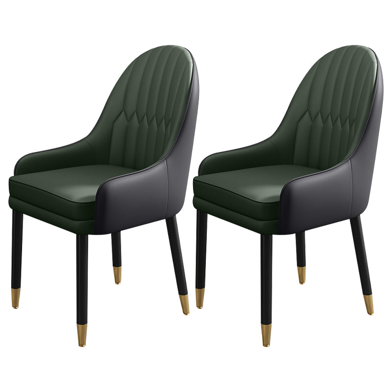Chaises de salle à manger de style scandinave en métal, chaise Parsons avec bras
