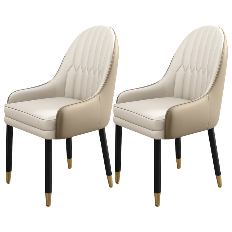 Chaises de salle à manger de style scandinave en métal, chaise Parsons avec bras