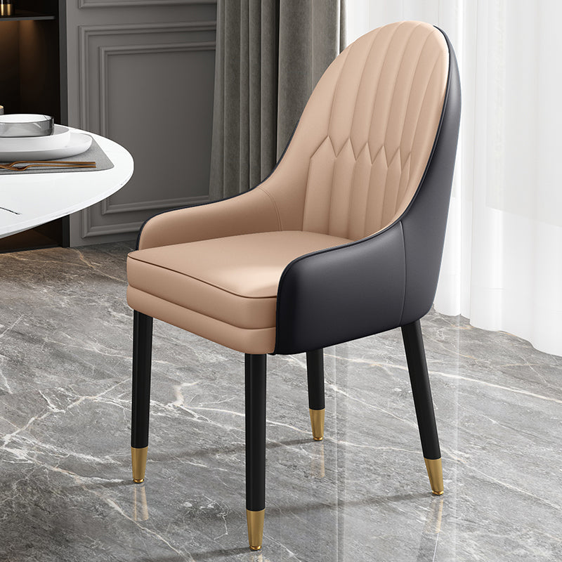 Chaises de salle à manger de style scandinave en métal, chaise Parsons avec bras
