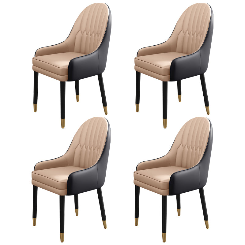 Chaises de salle à manger de style scandinave en métal, chaise Parsons avec bras
