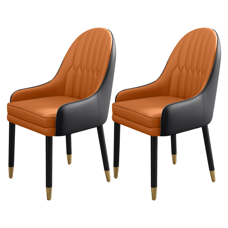 Chaises de salle à manger de style scandinave en métal, chaise Parsons avec bras