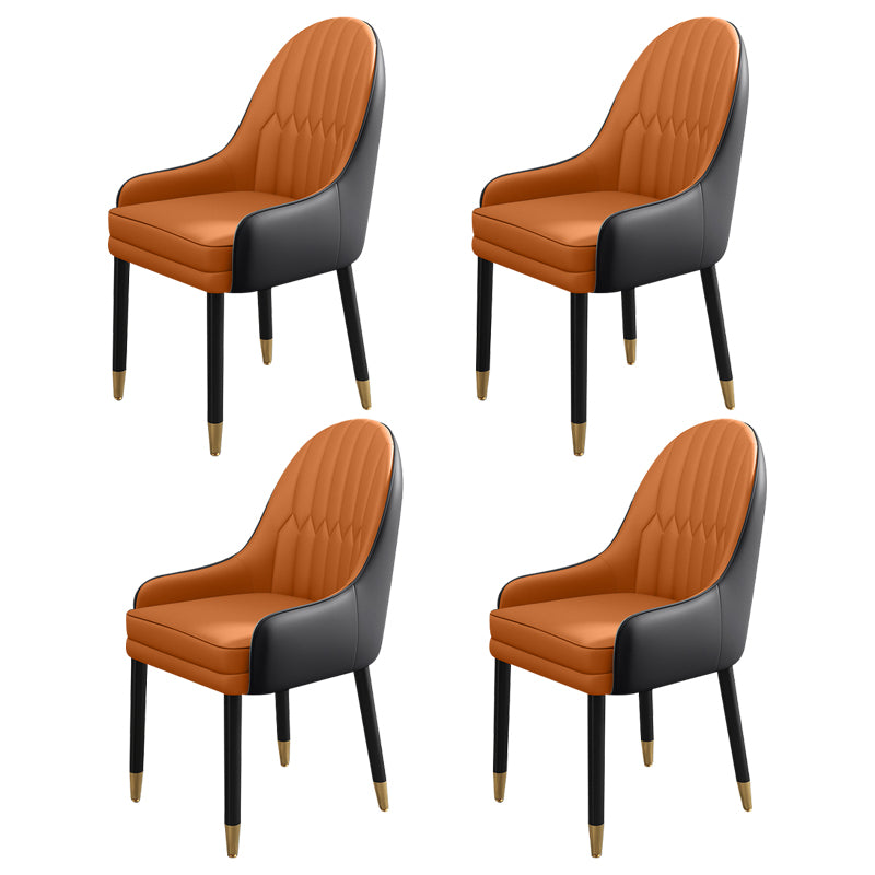 Chaises de salle à manger de style scandinave en métal, chaise Parsons avec bras