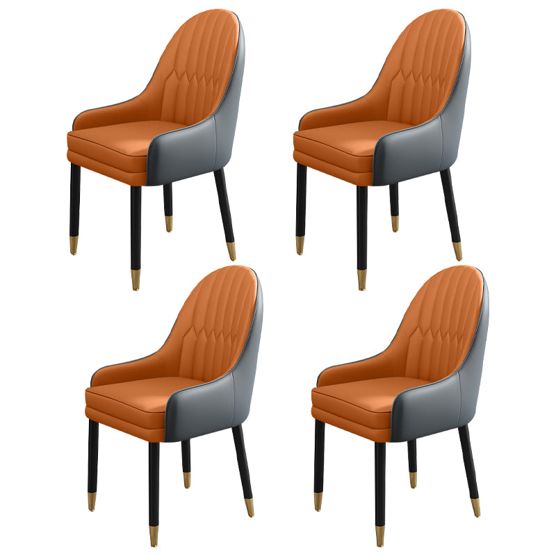 Chaises de salle à manger de style scandinave en métal, chaise Parsons avec bras