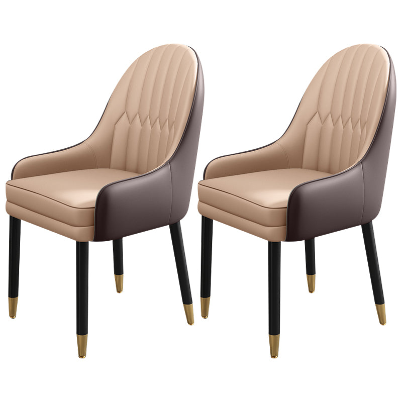 Chaises de salle à manger de style scandinave en métal, chaise Parsons avec bras