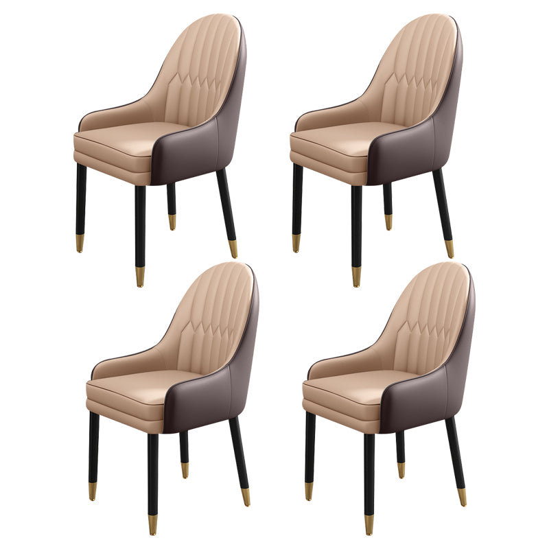 Chaises de salle à manger de style scandinave en métal, chaise Parsons avec bras