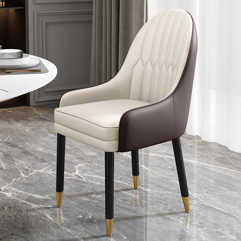 Chaises de salle à manger de style scandinave en métal, chaise Parsons avec bras