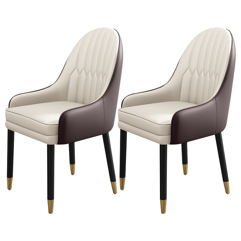 Chaises de salle à manger de style scandinave en métal, chaise Parsons avec bras