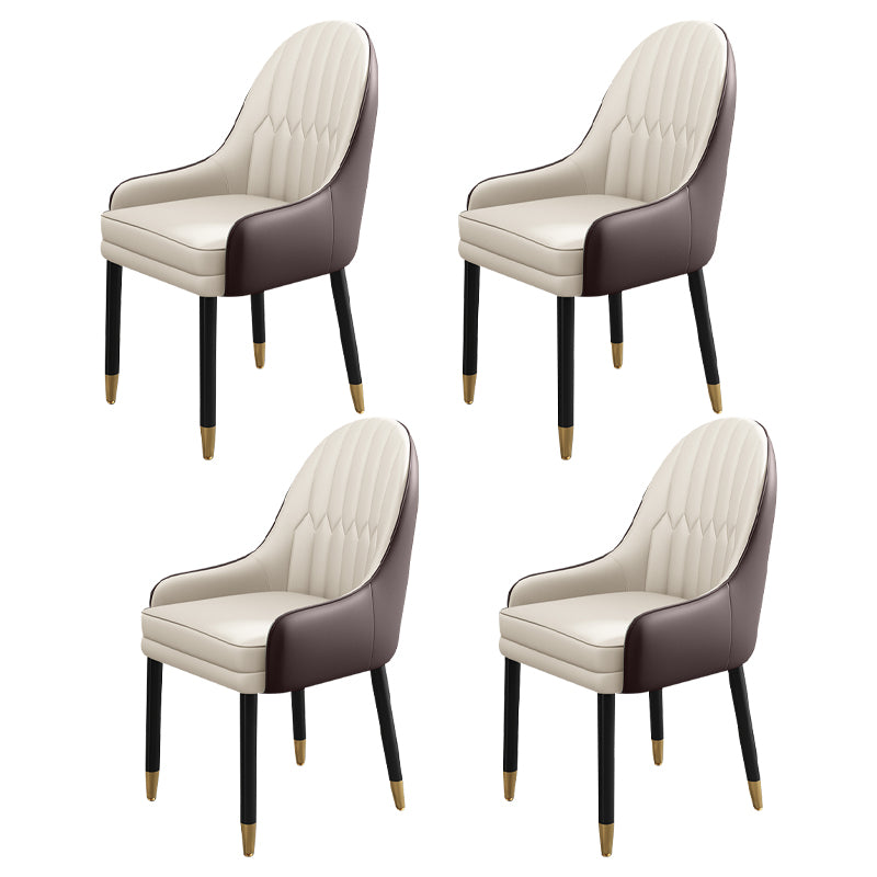 Chaises de salle à manger de style scandinave en métal, chaise Parsons avec bras