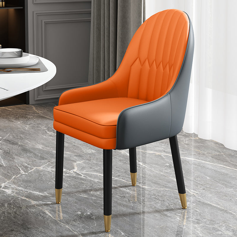 Chaises de salle à manger de style scandinave en métal, chaise Parsons avec bras