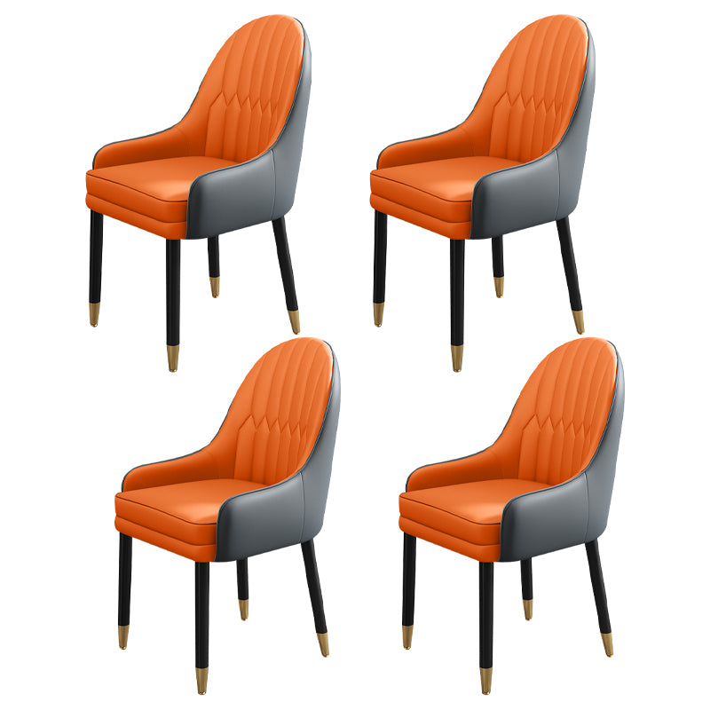 Chaises de salle à manger de style scandinave en métal, chaise Parsons avec bras