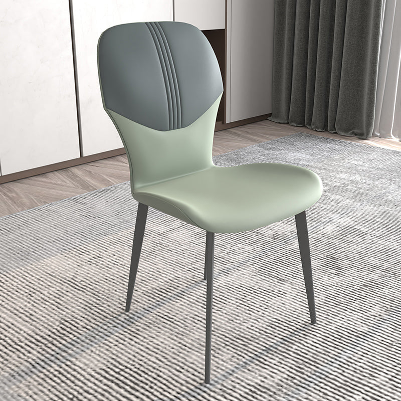 Contemporary Style Metal Dining Chairs Wingback Side Chairs for Kitchen