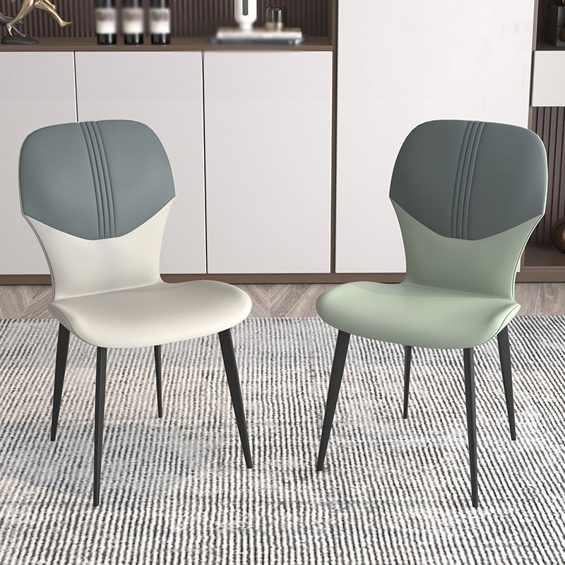 Contemporary Style Metal Dining Chairs Wingback Side Chairs for Kitchen