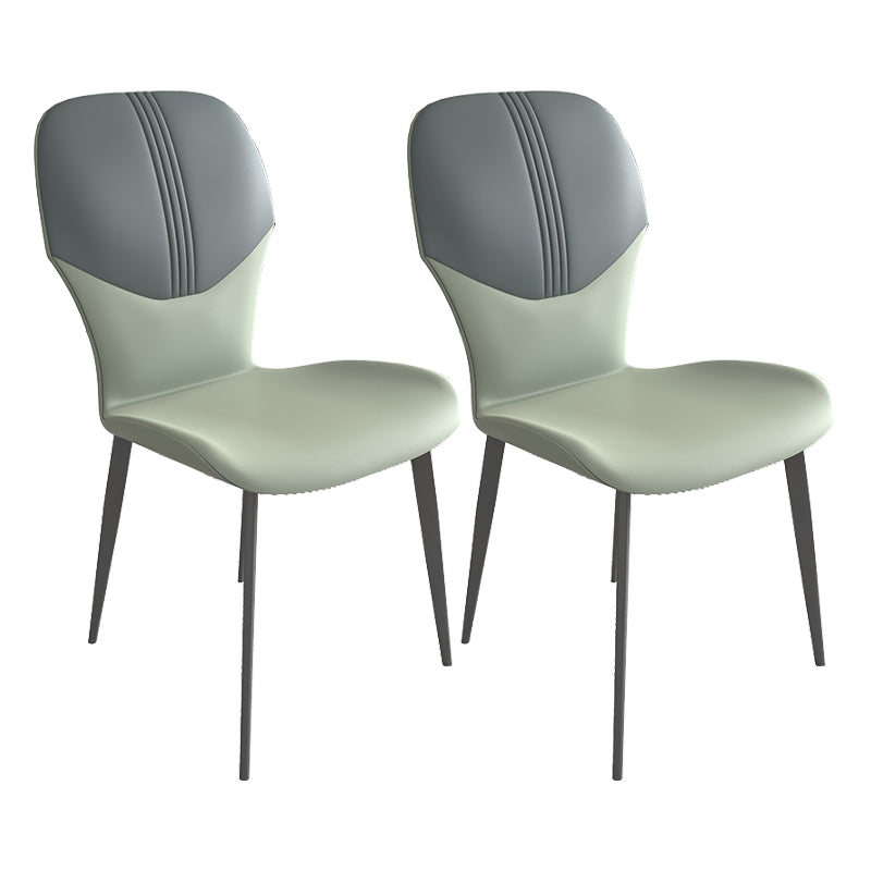 Contemporary Style Metal Dining Chairs Wingback Side Chairs for Kitchen