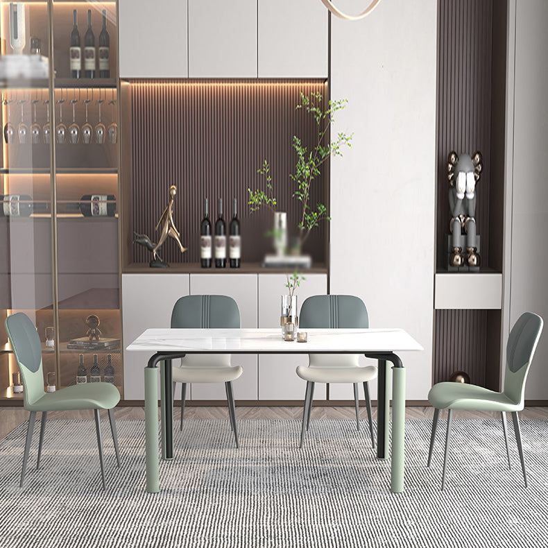 Contemporary Style Metal Dining Chairs Wingback Side Chairs for Kitchen