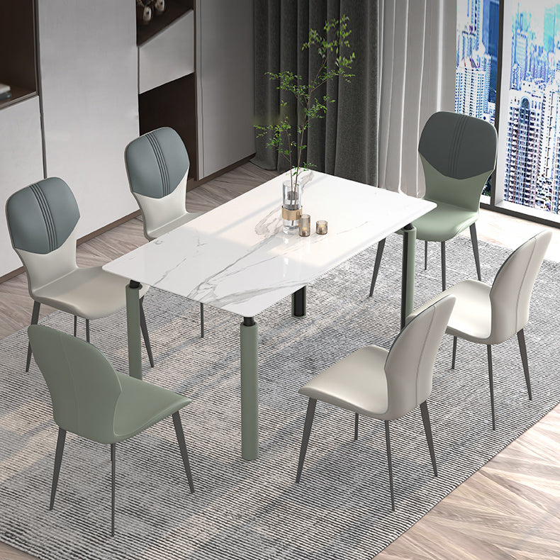 Contemporary Style Metal Dining Chairs Wingback Side Chairs for Kitchen