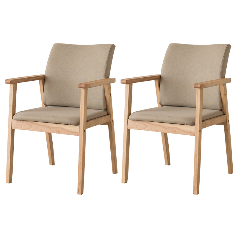 Chaise contemporaine en bois d'hévéa à dossier solide, chaise de salle à manger en bois au fini mat avec pieds naturels
