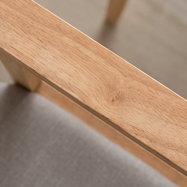 Chaise contemporaine en bois d'hévéa à dossier solide, chaise de salle à manger en bois au fini mat avec pieds naturels