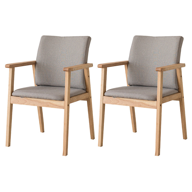 Chaise contemporaine en bois d'hévéa à dossier solide, chaise de salle à manger en bois au fini mat avec pieds naturels