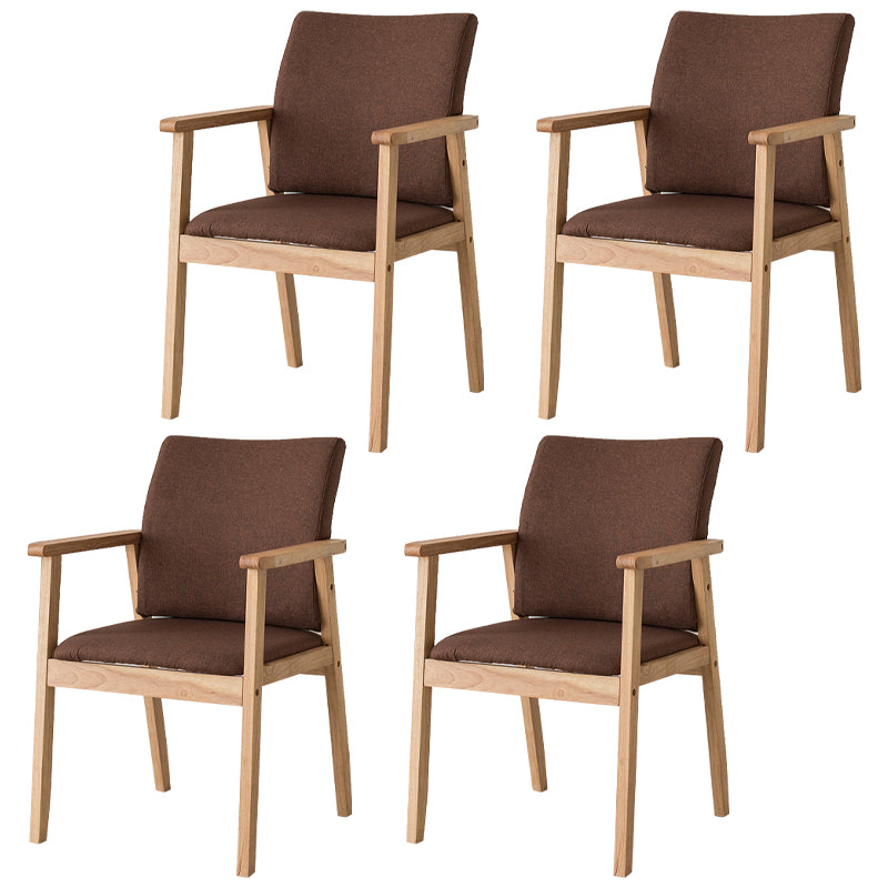 Chaise contemporaine en bois d'hévéa à dossier solide, chaise de salle à manger en bois au fini mat avec pieds naturels