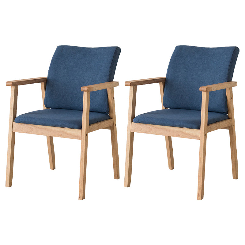 Chaise contemporaine en bois d'hévéa à dossier solide, chaise de salle à manger en bois au fini mat avec pieds naturels