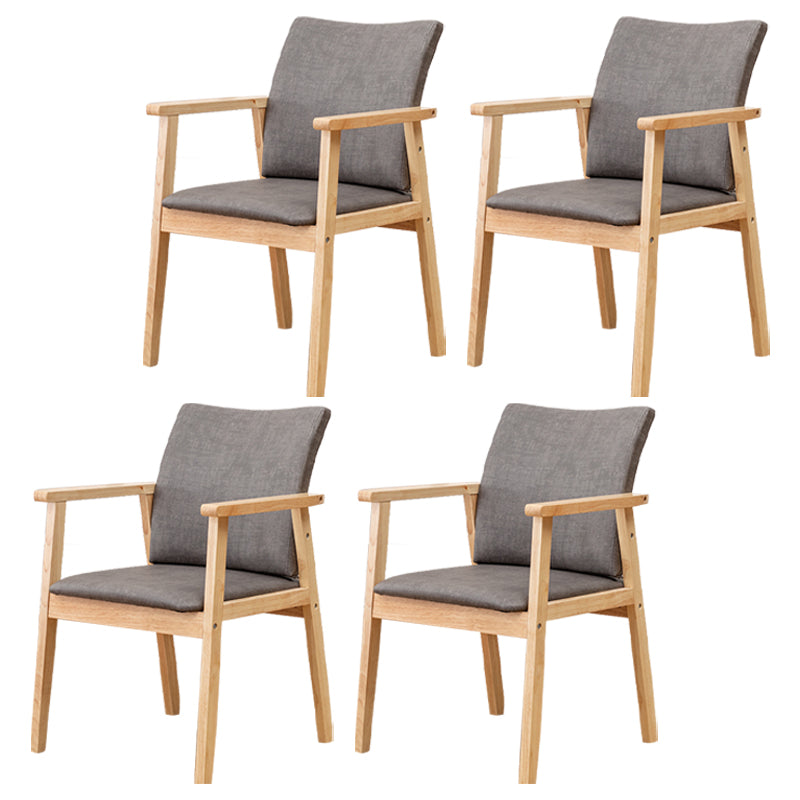 Chaise contemporaine en bois d'hévéa à dossier solide, chaise de salle à manger en bois au fini mat avec pieds naturels