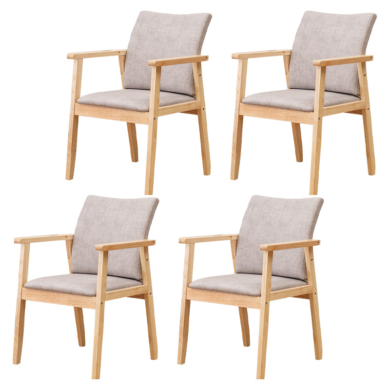 Chaise contemporaine en bois d'hévéa à dossier solide, chaise de salle à manger en bois au fini mat avec pieds naturels