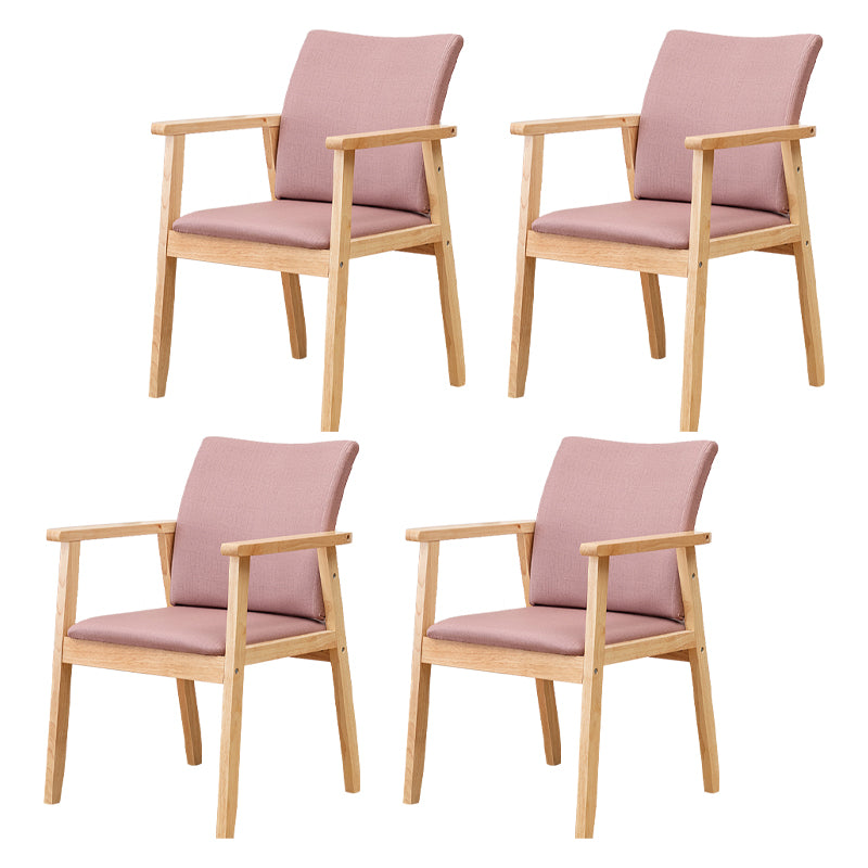 Chaise contemporaine en bois d'hévéa à dossier solide, chaise de salle à manger en bois au fini mat avec pieds naturels