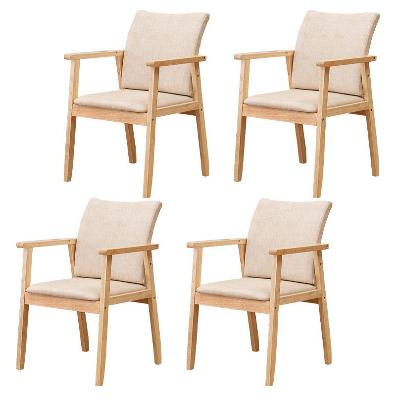 Chaise contemporaine en bois d'hévéa à dossier solide, chaise de salle à manger en bois au fini mat avec pieds naturels