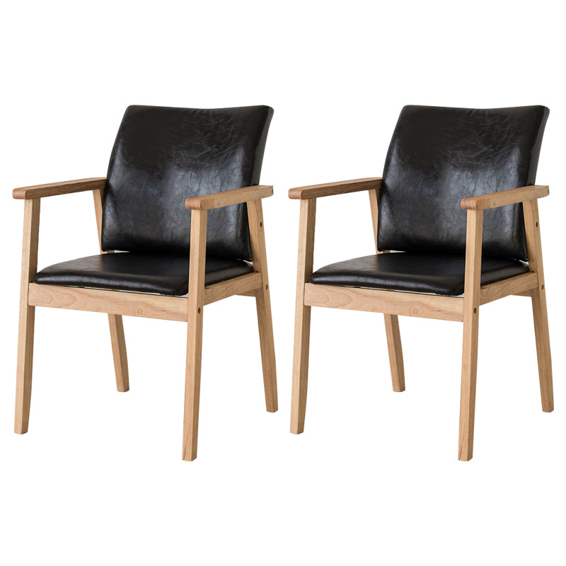 Chaise contemporaine en bois d'hévéa à dossier solide, chaise de salle à manger en bois au fini mat avec pieds naturels