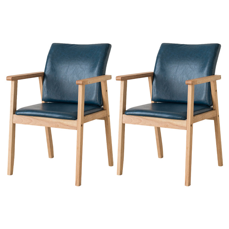 Chaise contemporaine en bois d'hévéa à dossier solide, chaise de salle à manger en bois au fini mat avec pieds naturels
