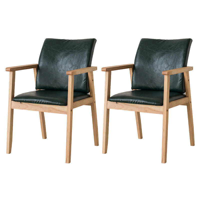 Chaise contemporaine en bois d'hévéa à dossier solide, chaise de salle à manger en bois au fini mat avec pieds naturels