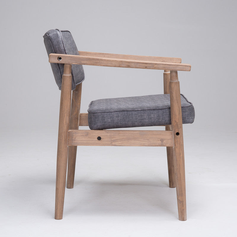 Traditional Style Rubber Wood Chairs Open Back Side Kitchen Dining Chair