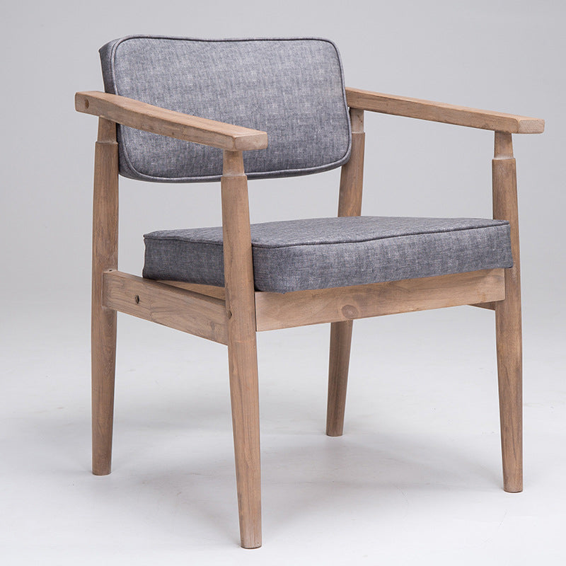 Traditional Style Rubber Wood Chairs Open Back Side Kitchen Dining Chair
