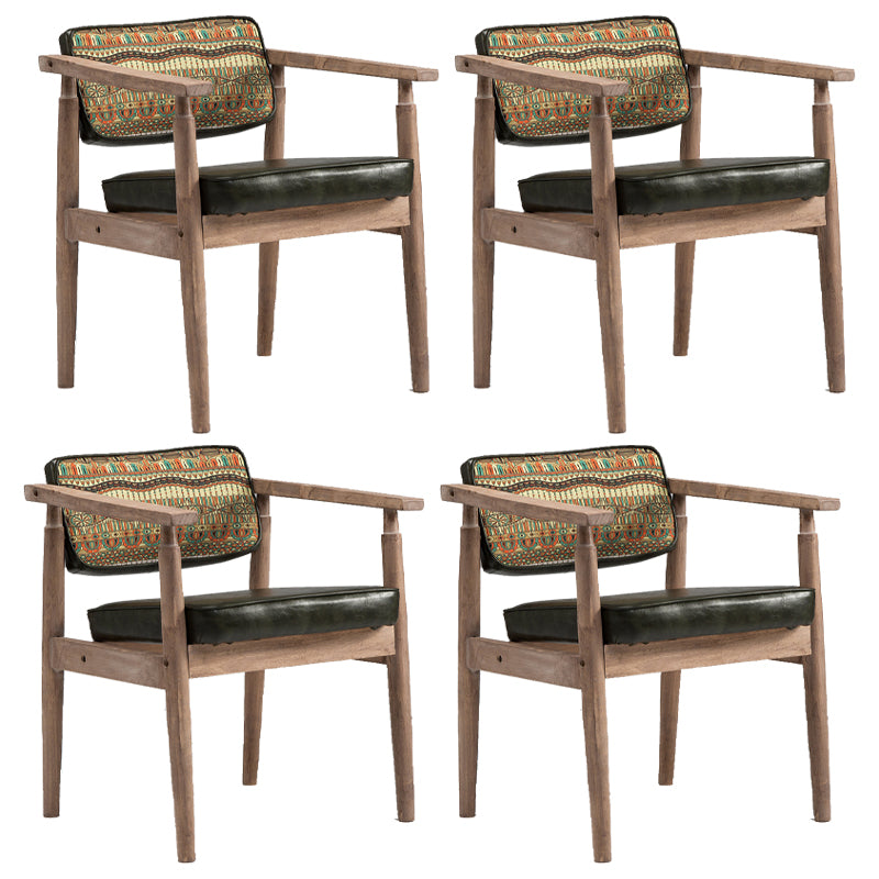 Traditional Style Rubber Wood Chairs Open Back Side Kitchen Dining Chair