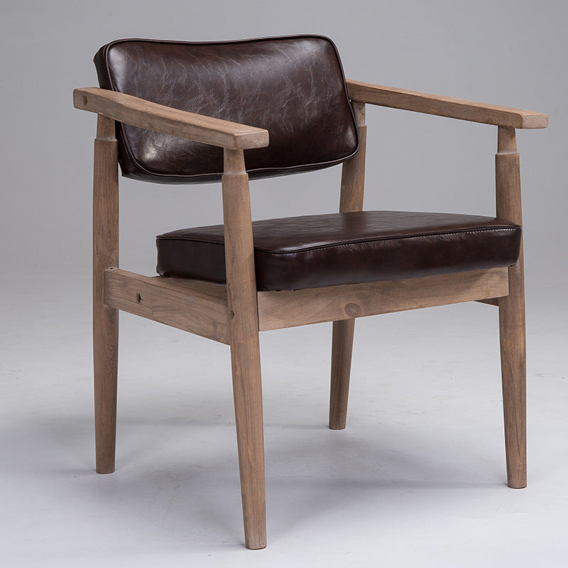 Traditional Style Rubber Wood Chairs Open Back Side Kitchen Dining Chair
