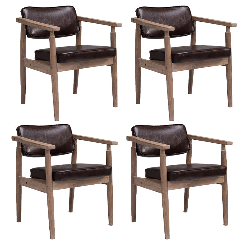 Traditional Style Rubber Wood Chairs Open Back Side Kitchen Dining Chair