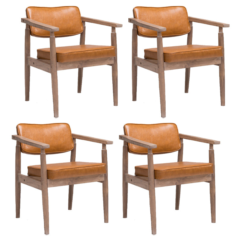 Traditional Style Rubber Wood Chairs Open Back Side Kitchen Dining Chair