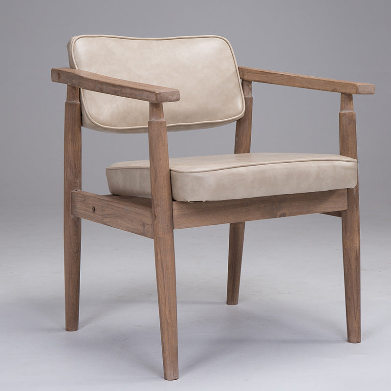 Traditional Style Rubber Wood Chairs Open Back Side Kitchen Dining Chair