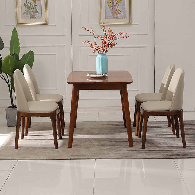 Chaises de salle à manger en bois de style scandinave, chaise sans bras à dossier solide pour salle à manger