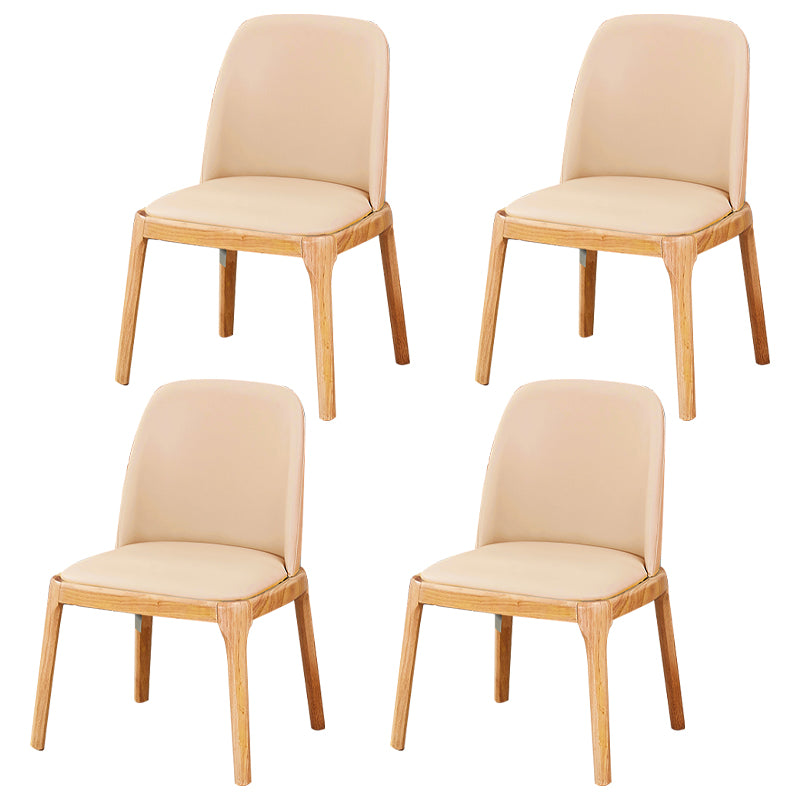 Chaises de salle à manger en bois de style scandinave, chaise sans bras à dossier solide pour salle à manger