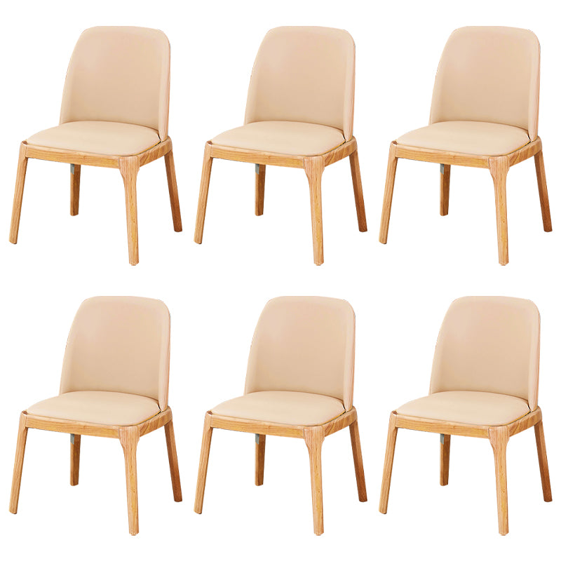 Chaises de salle à manger en bois de style scandinave, chaise sans bras à dossier solide pour salle à manger