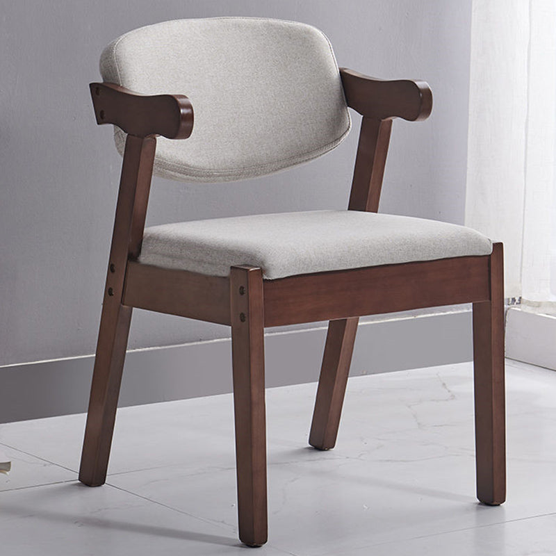 Contemporary Dining Arm Chair Open Back Side Chair with Wood Legs for Home Use