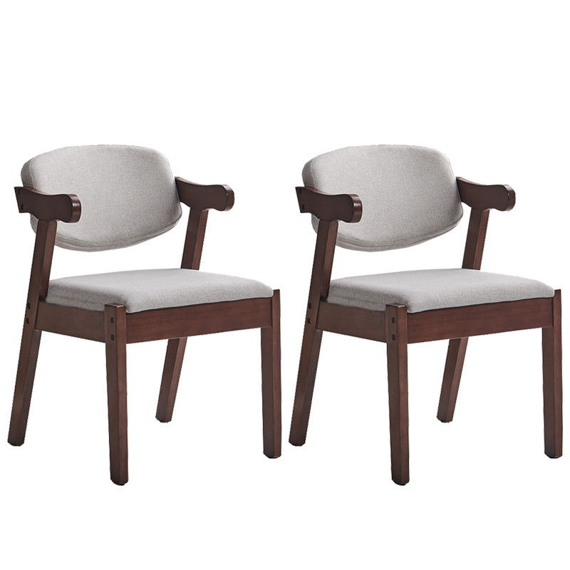 Contemporary Dining Arm Chair Open Back Side Chair with Wood Legs for Home Use