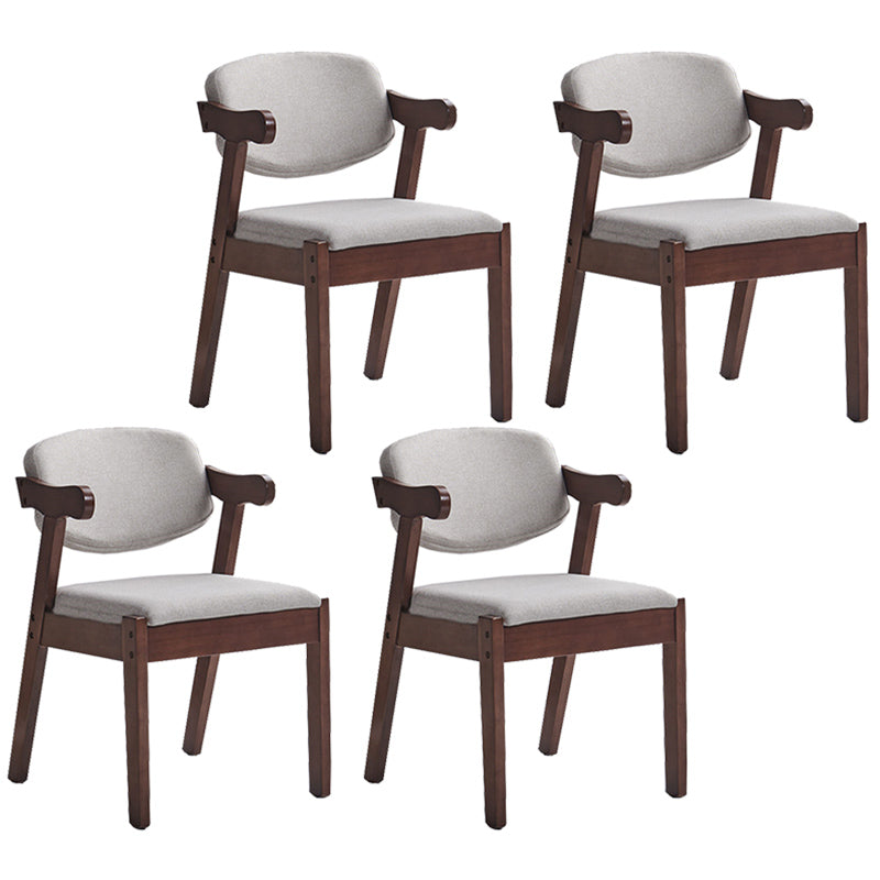 Contemporary Dining Arm Chair Open Back Side Chair with Wood Legs for Home Use