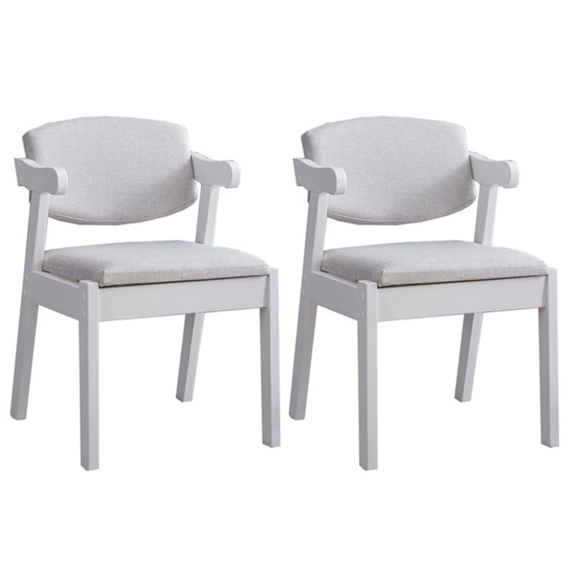 Contemporary Dining Arm Chair Open Back Side Chair with Wood Legs for Home Use
