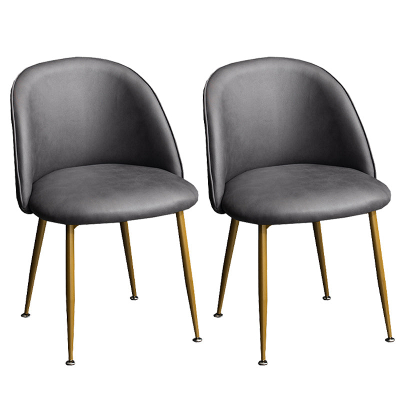 Glam Dining Side Chairs for Home Use Cushioned Armless Chair with Gold Legs