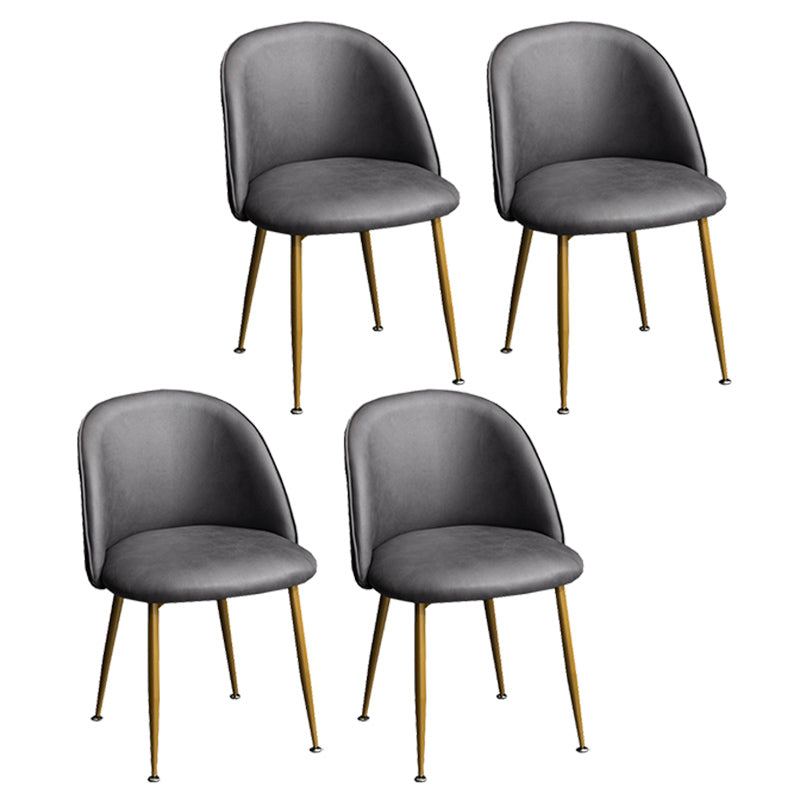 Glam Dining Side Chairs for Home Use Cushioned Armless Chair with Gold Legs