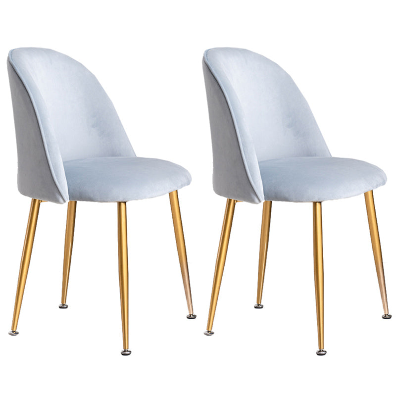 Glam Dining Side Chairs for Home Use Cushioned Armless Chair with Gold Legs