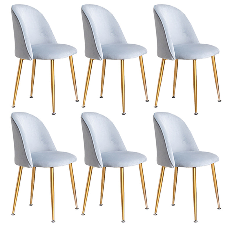 Glam Dining Side Chairs for Home Use Cushioned Armless Chair with Gold Legs